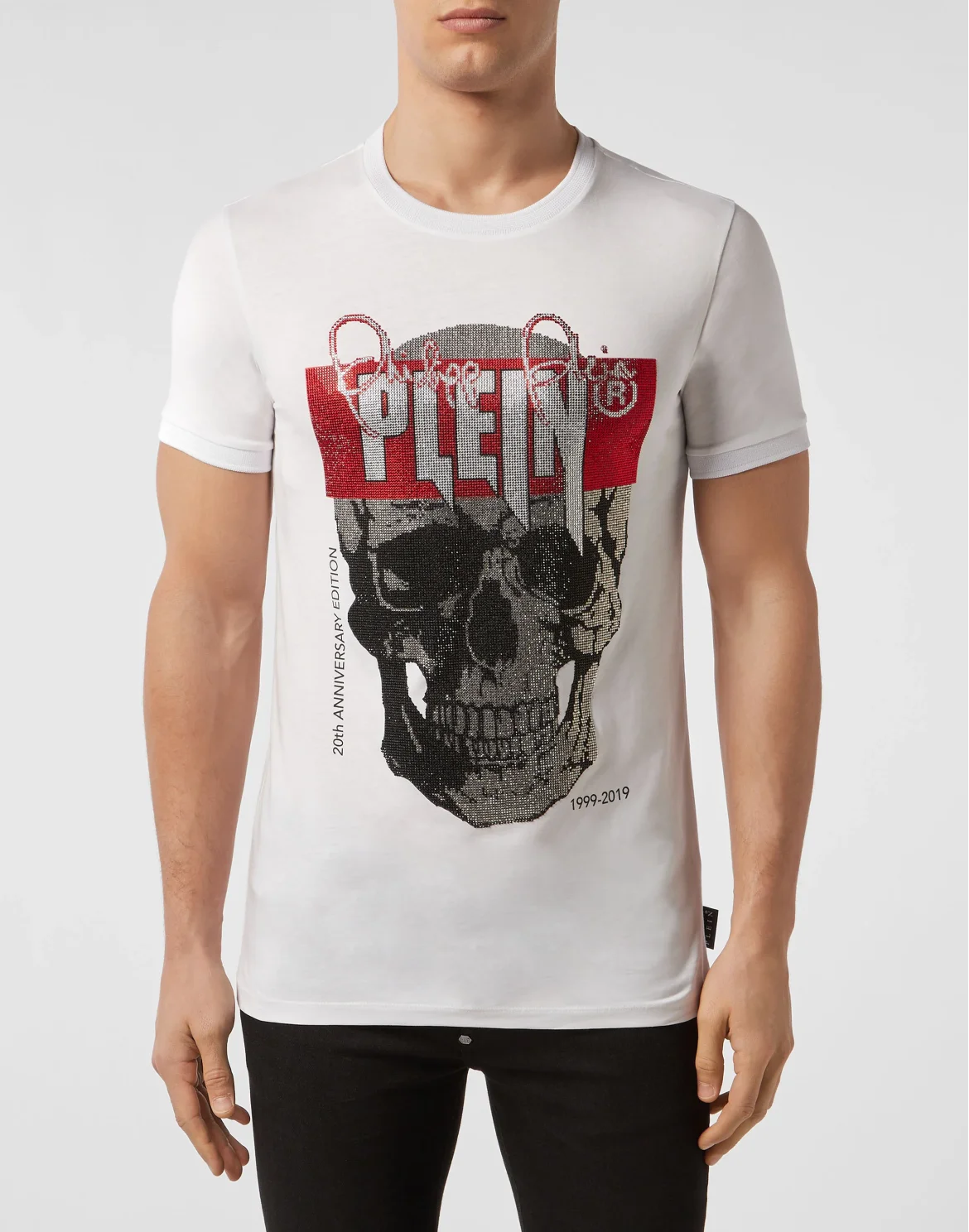 T-shirt Platinum Cut Round Neck Skull, цвет: Белый