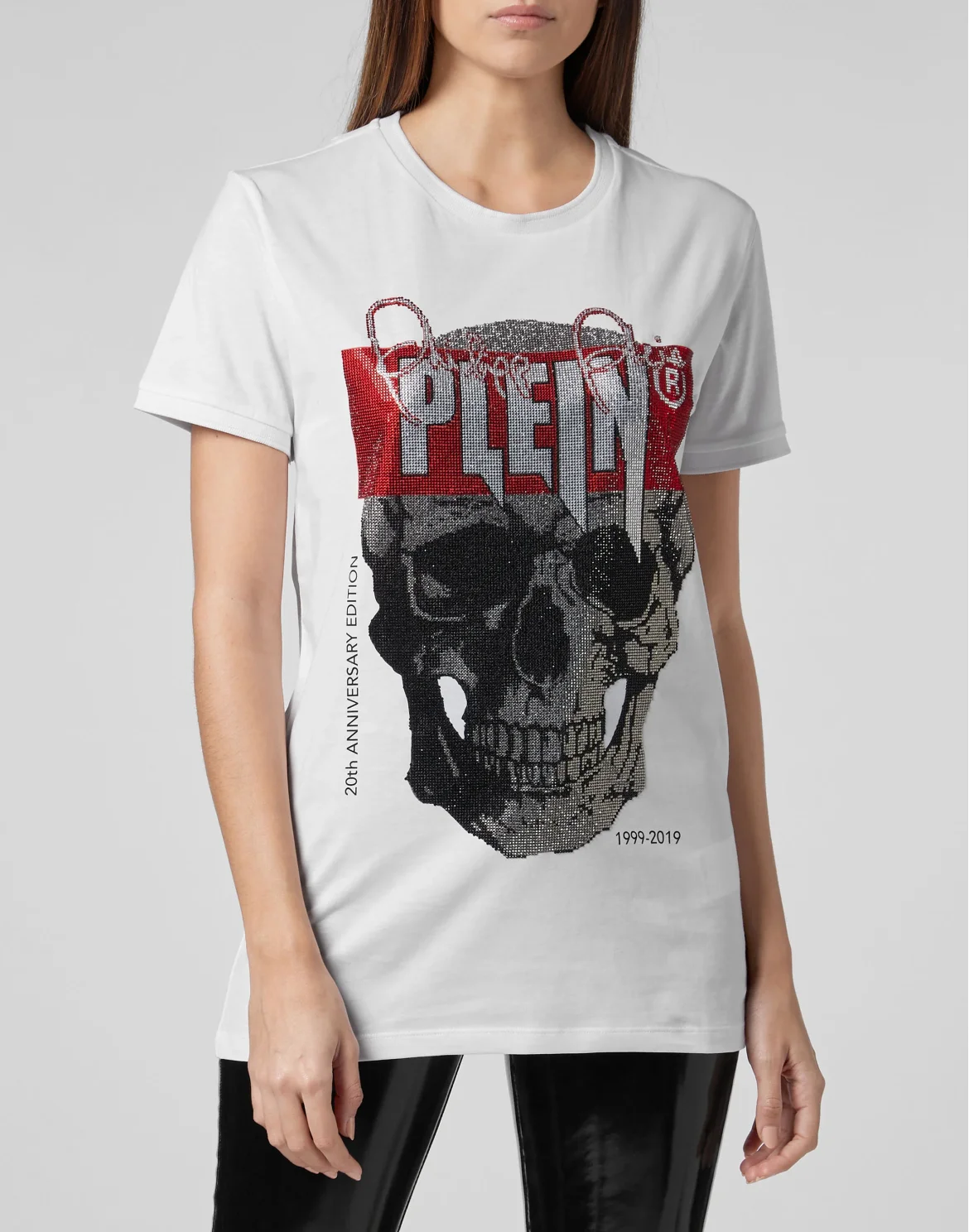 T-shirt Platinum Cut Round Neck Skull, цвет: Белый