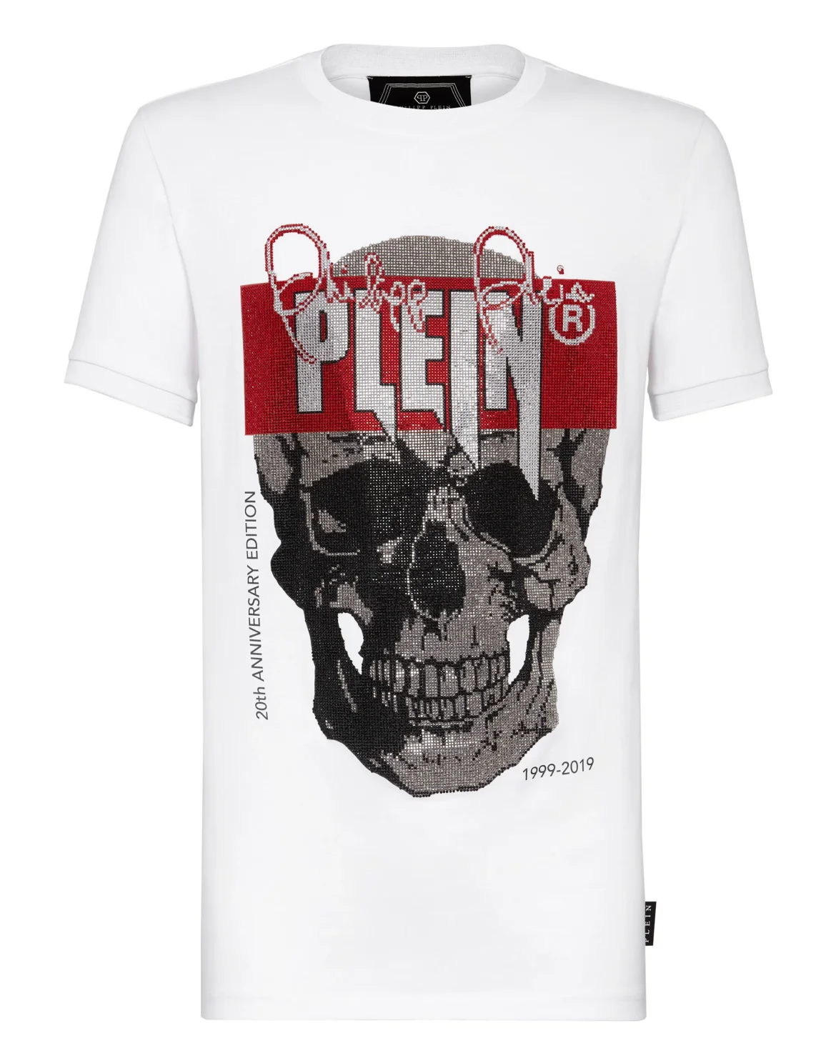 T-shirt Platinum Cut Round Neck Skull, цвет: Белый