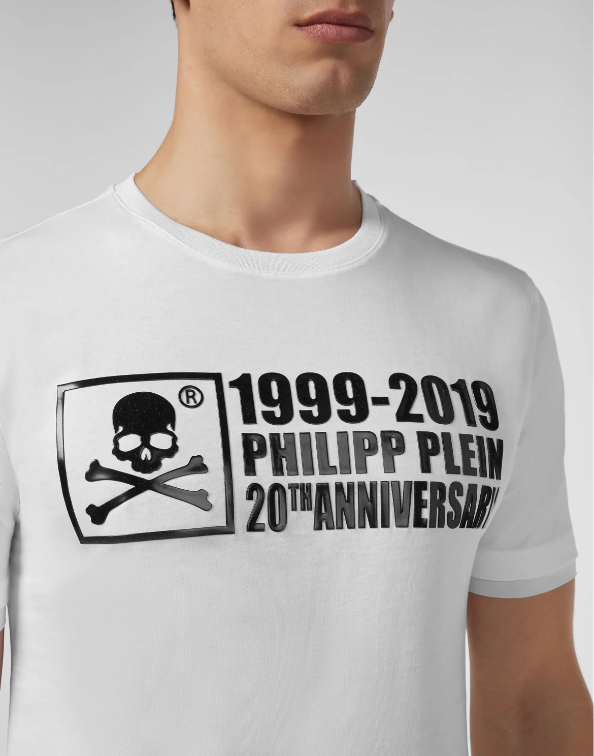 T-shirt Platinum Cut Round Neck Anniversary 20th, цвет: Белый