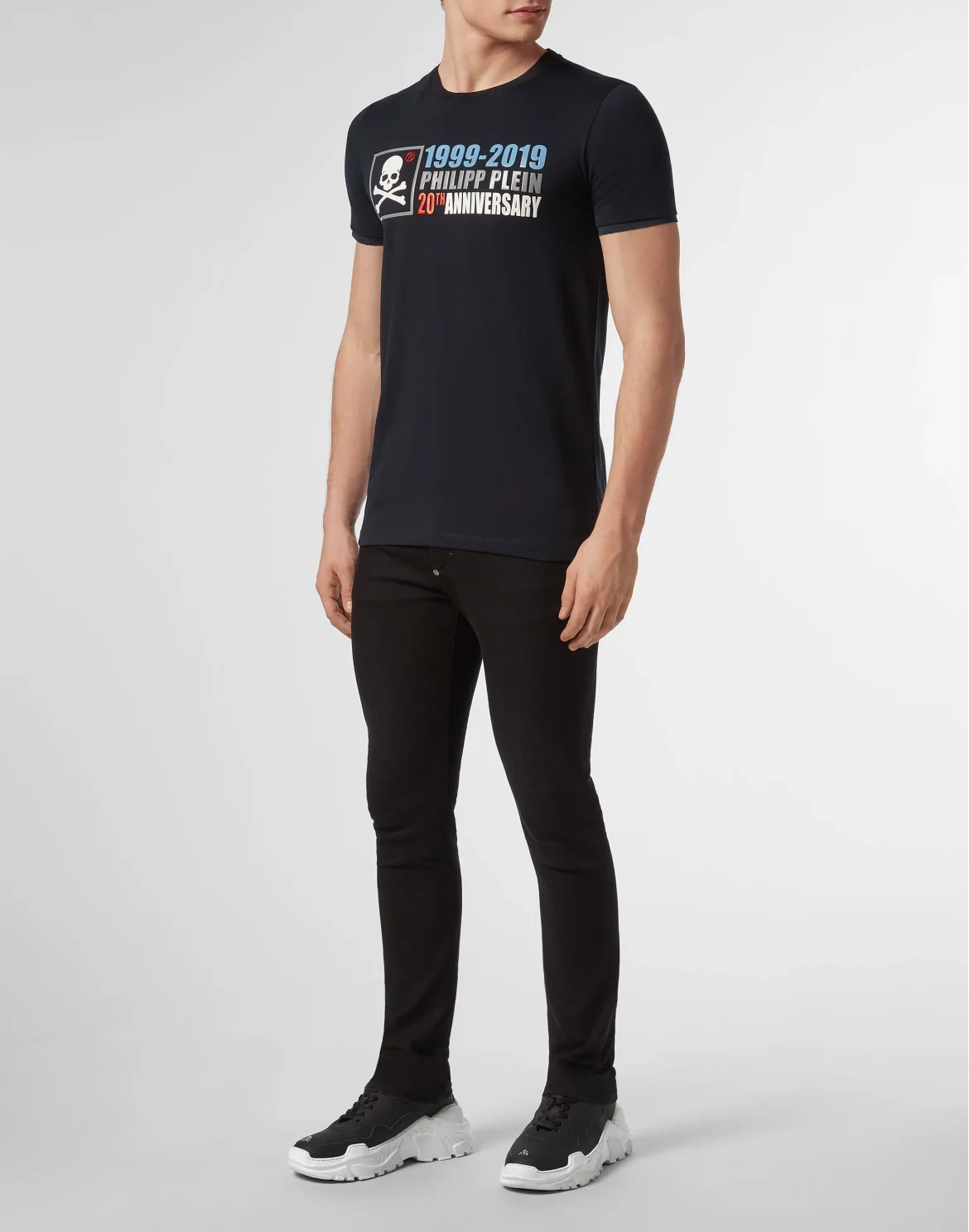 T-shirt Platinum Cut Round Neck Anniversary 20th, цвет: Синий