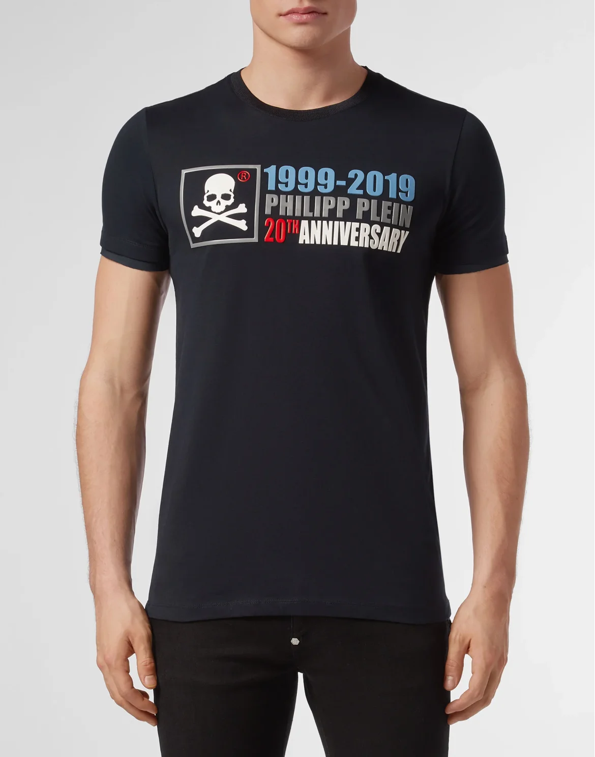 T-shirt Platinum Cut Round Neck Anniversary 20th, цвет: Синий
