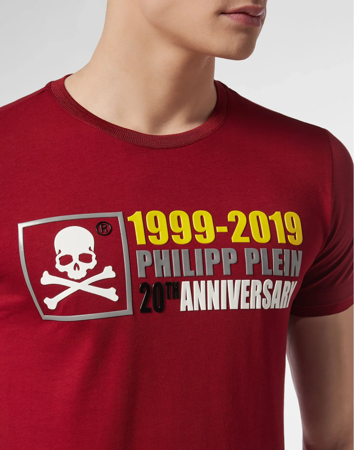 T-shirt Platinum Cut Round Neck Anniversary 20th, цвет: Красный