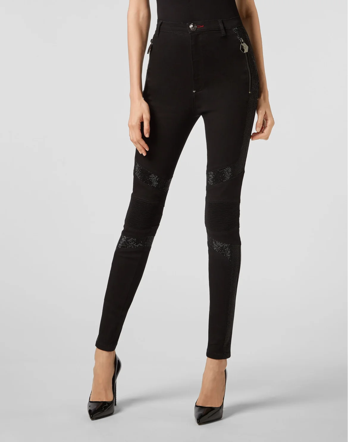 Super High Waist Biker Crystal, цвет: Черный