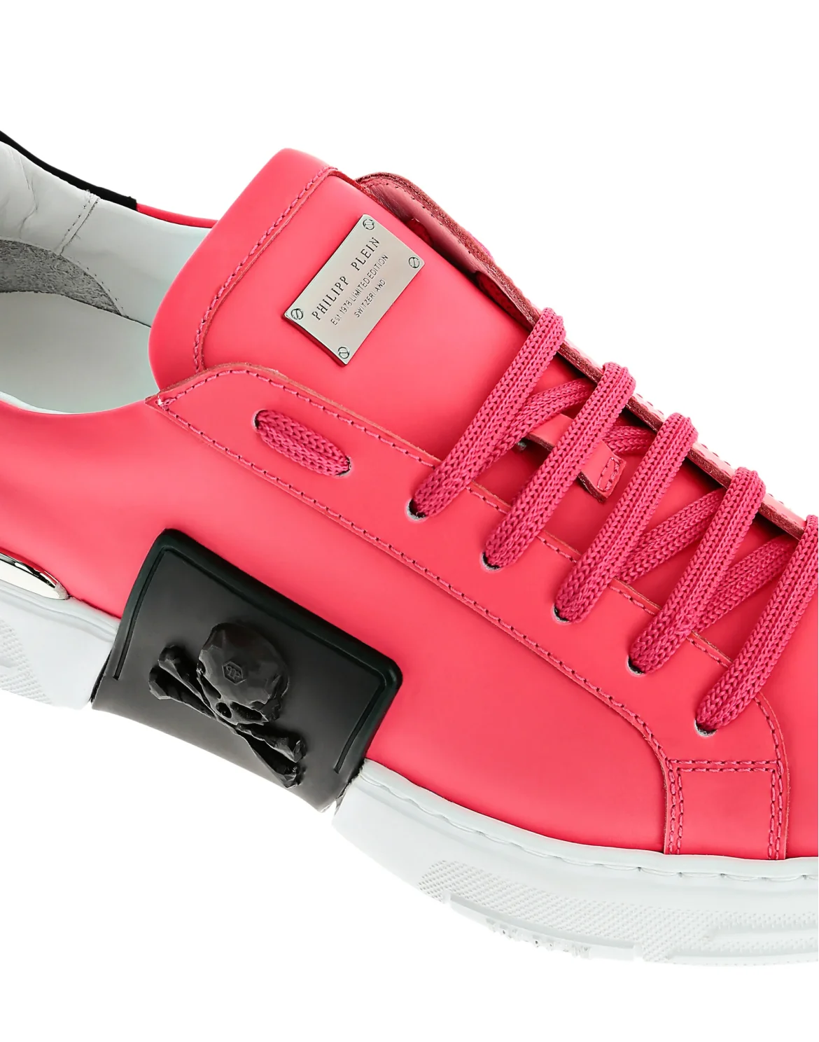LO-TOP SNEAKERS PHANTOM KICK$ RUBBERIZED LEATHER SNEAKERS LO-TOP SKULL, цвет: Розовый