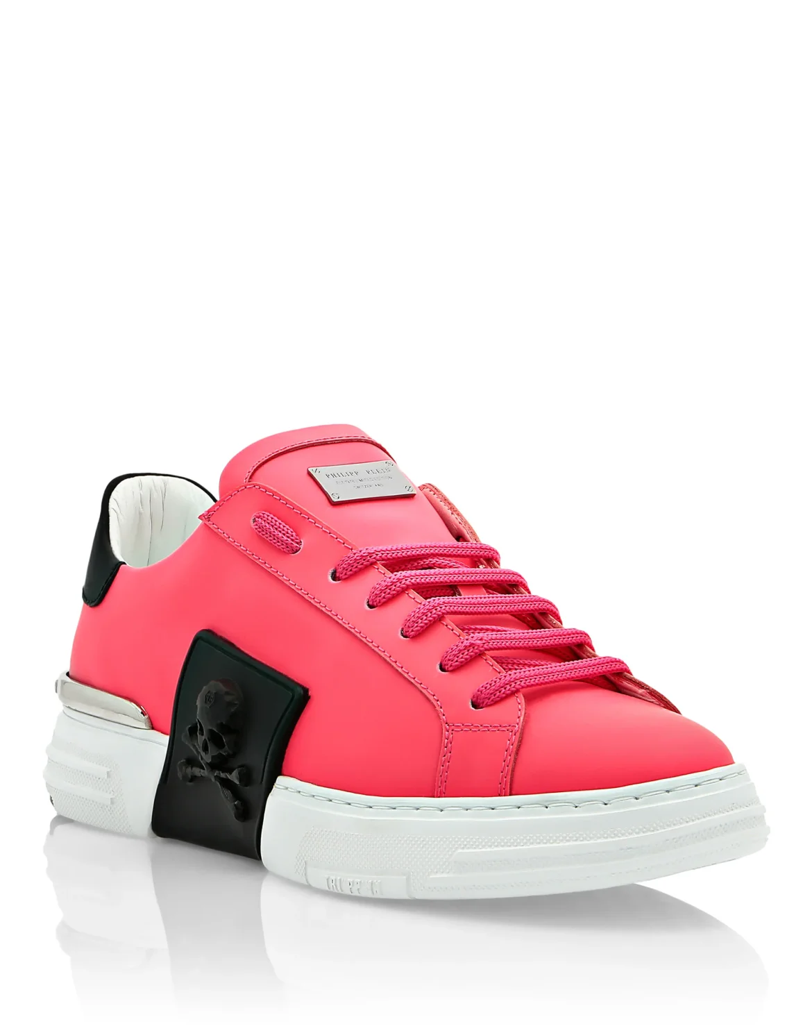 LO-TOP SNEAKERS PHANTOM KICK$ RUBBERIZED LEATHER SNEAKERS LO-TOP SKULL, цвет: Розовый