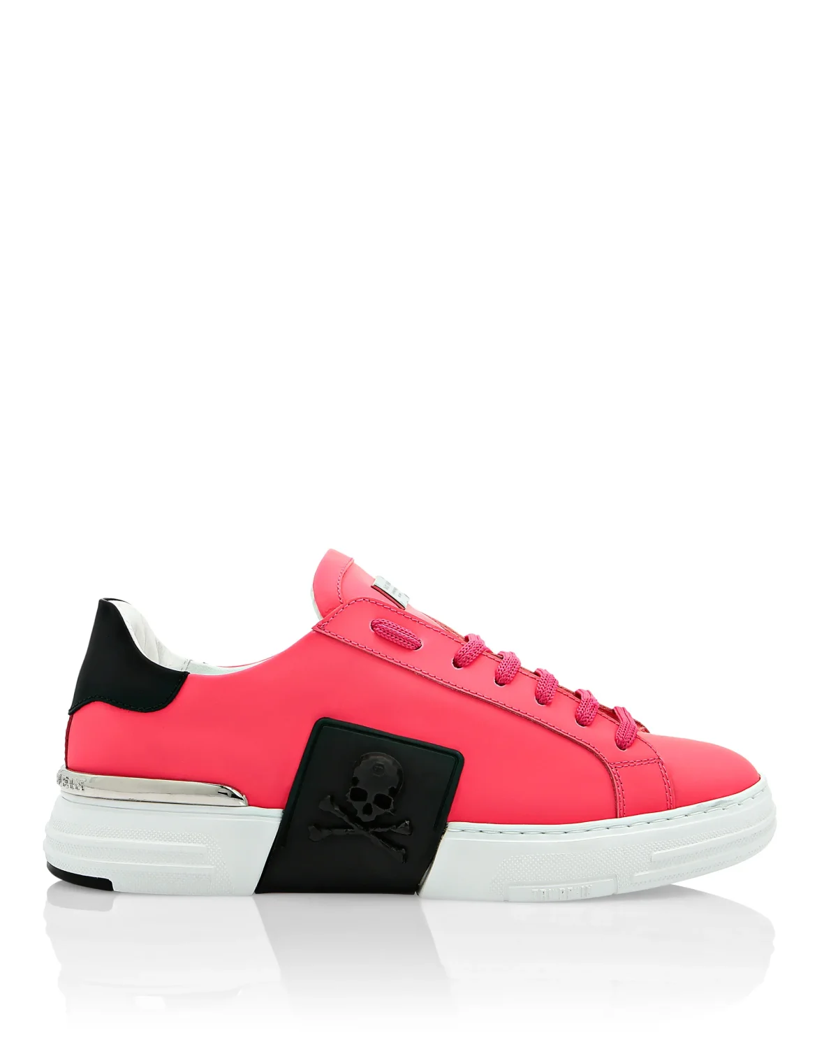 LO-TOP SNEAKERS PHANTOM KICK$ RUBBERIZED LEATHER SNEAKERS LO-TOP SKULL, цвет: Розовый