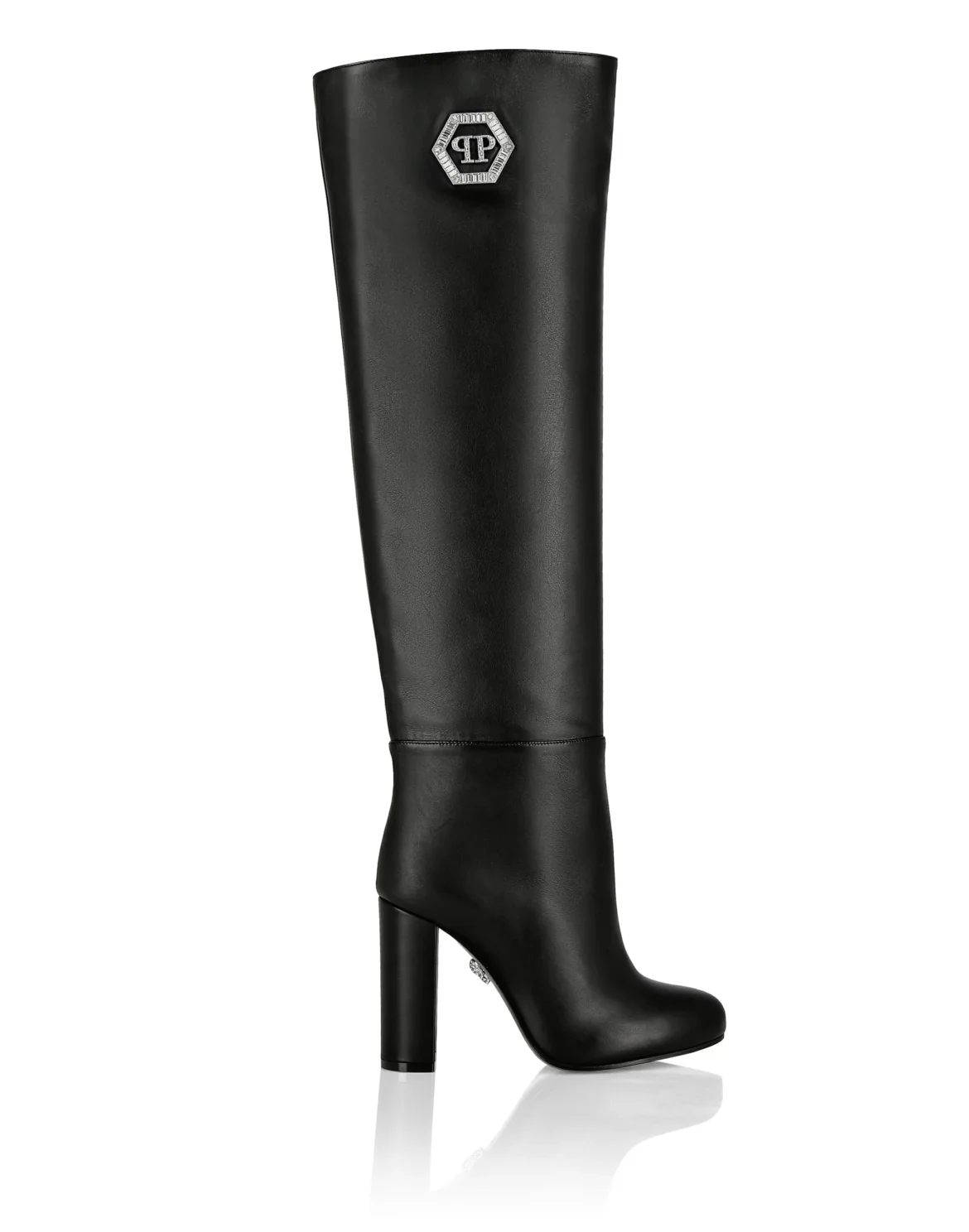 Leather Boots High Heels, цвет: Черный