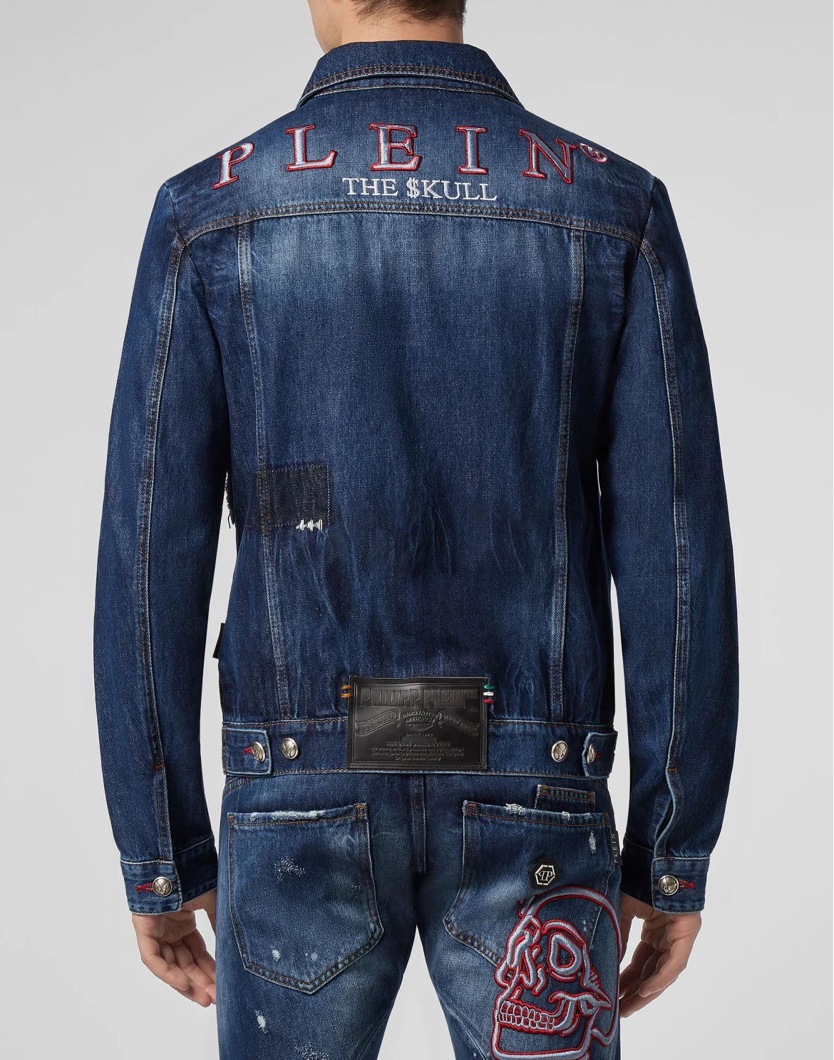Denim Jacket Outline Skull, цвет: Синий