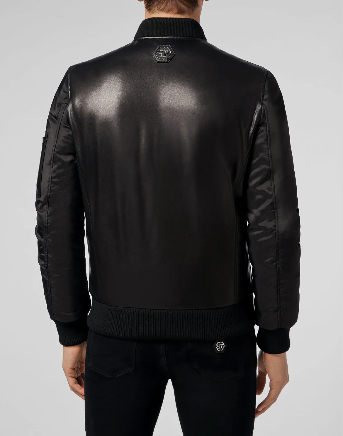 Leather Bomber Skull, цвет: Черный