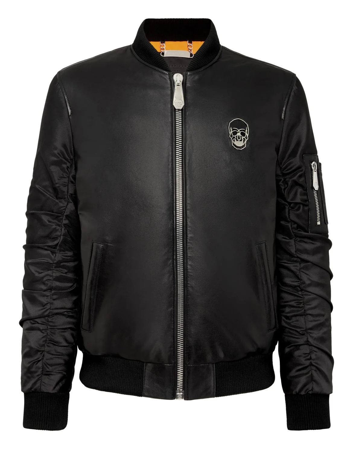 Leather Bomber Skull, цвет: Черный