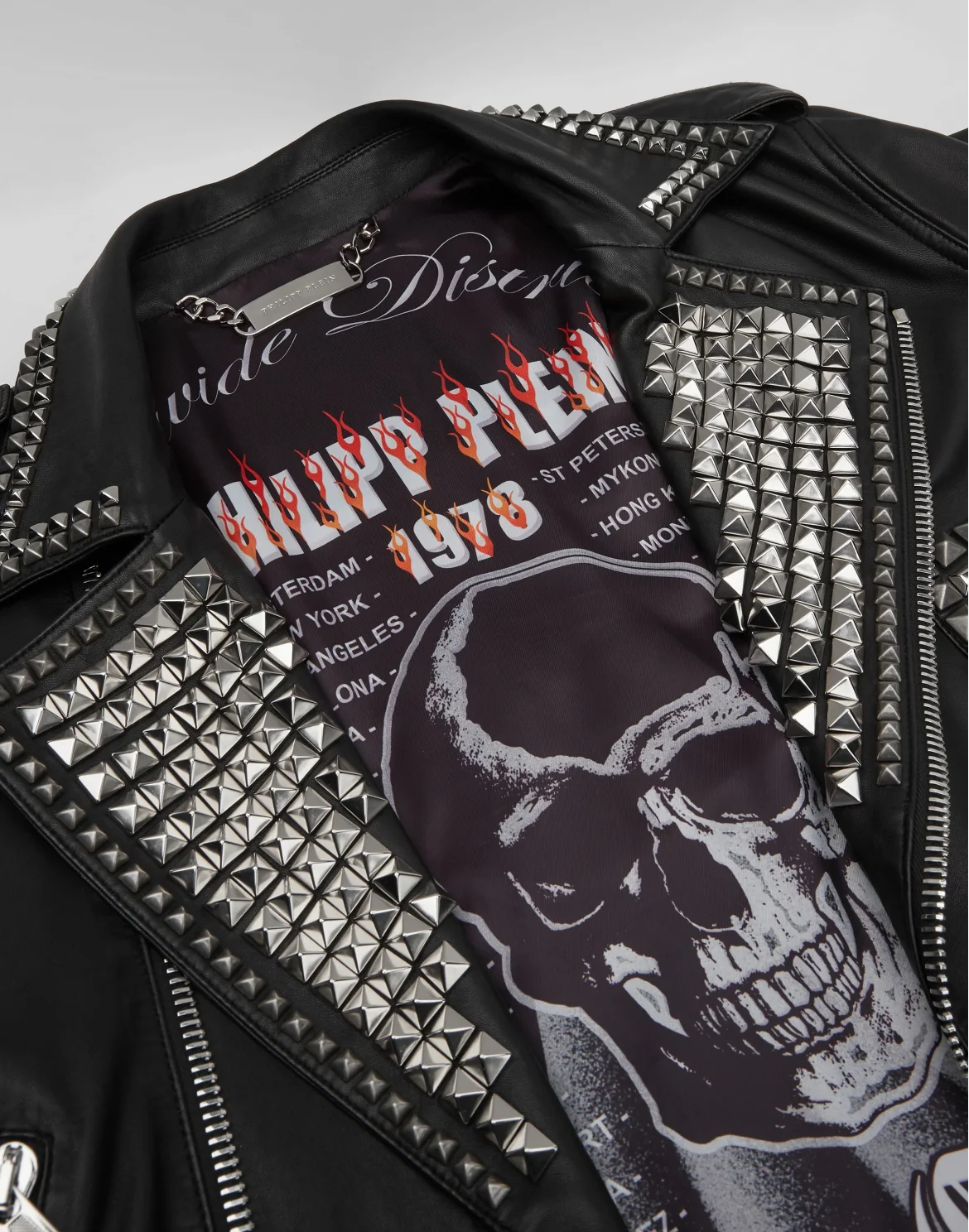 Leather Biker Mirror outline Skull, цвет: Черный