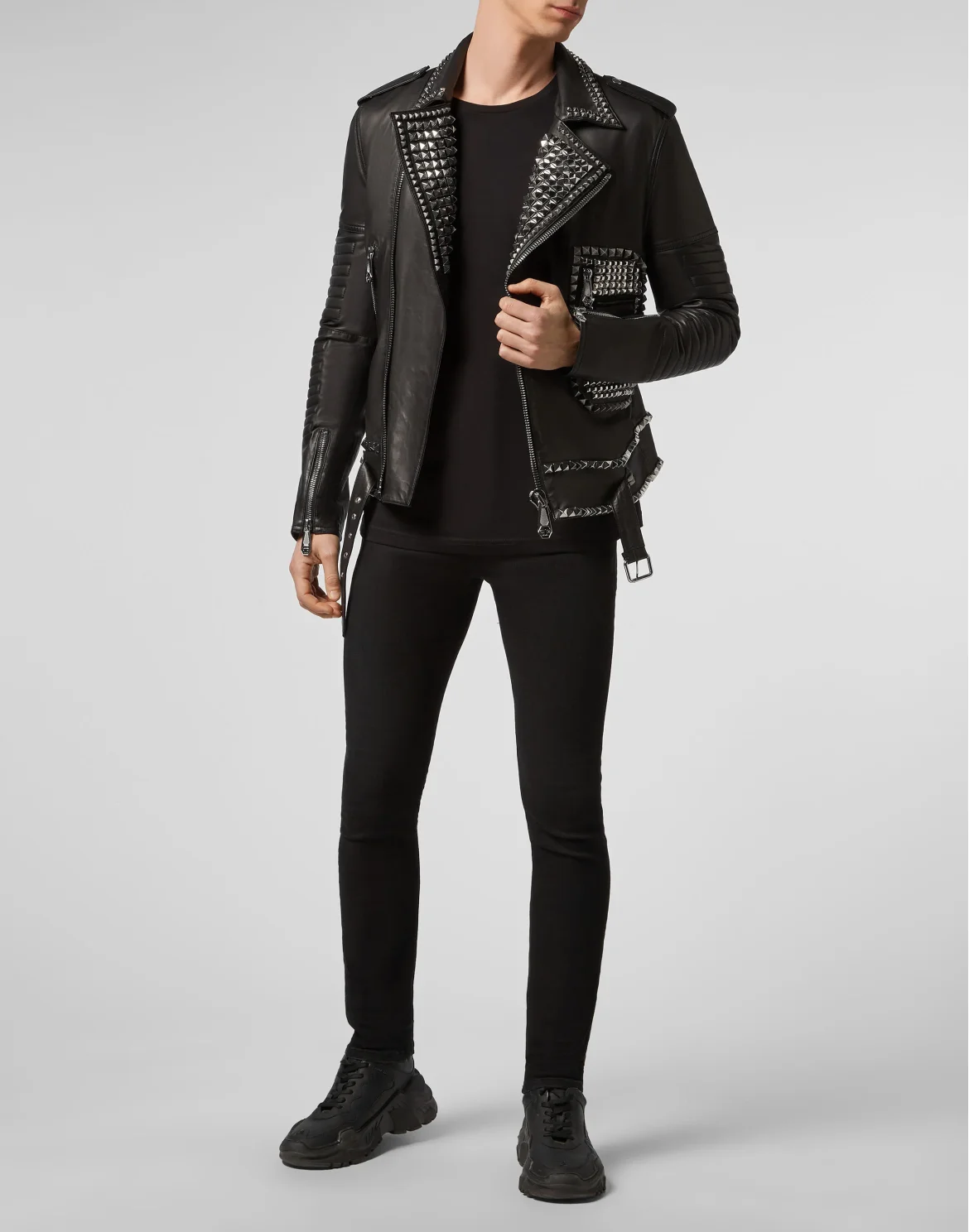 Leather Biker Mirror outline Skull, цвет: Черный