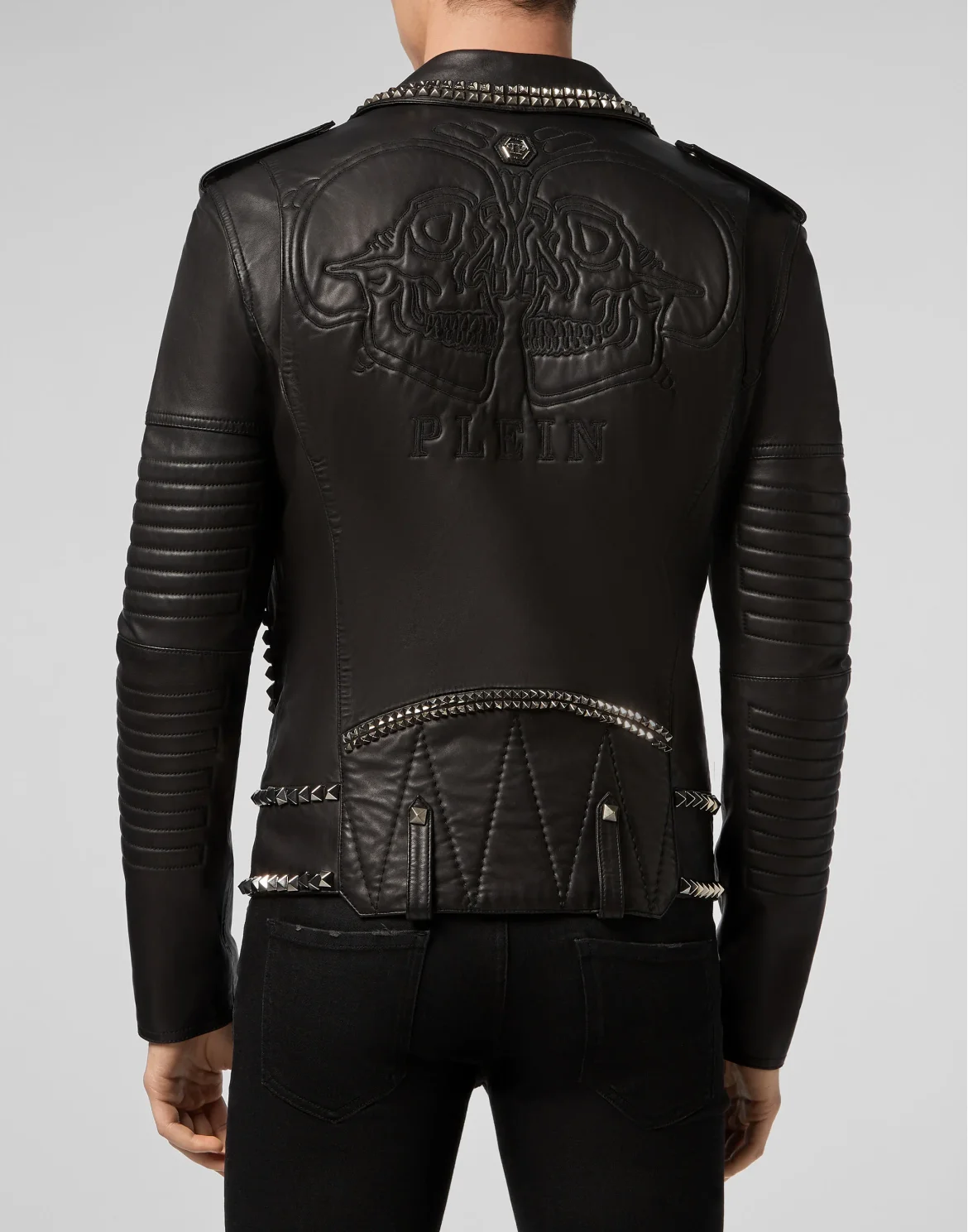 Leather Biker Mirror outline Skull, цвет: Черный