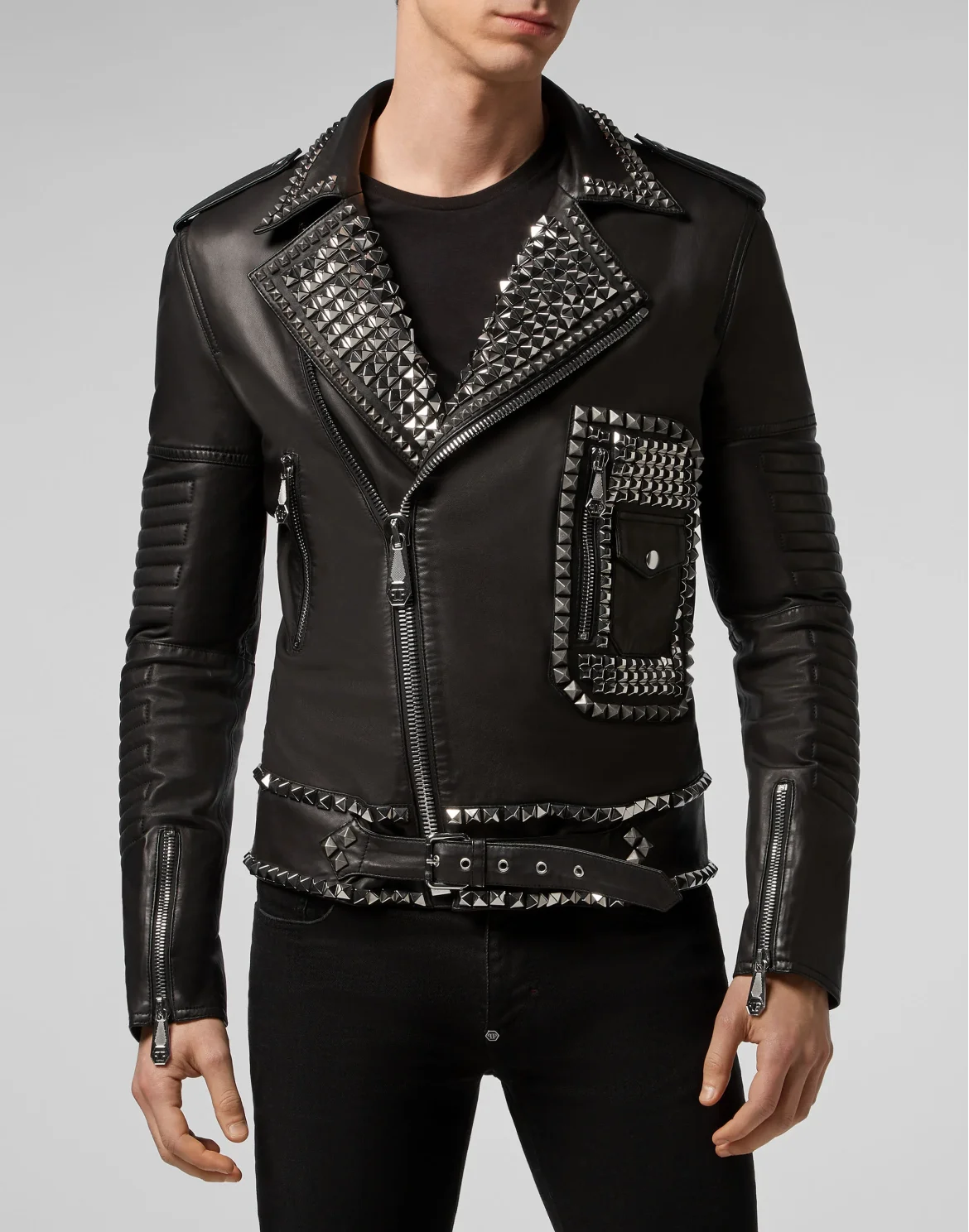 Leather Biker Mirror outline Skull, цвет: Черный