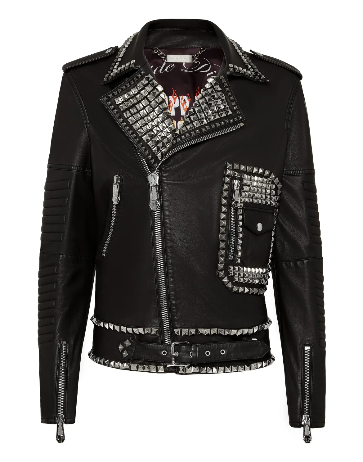 Leather Biker Mirror outline Skull, цвет: Черный