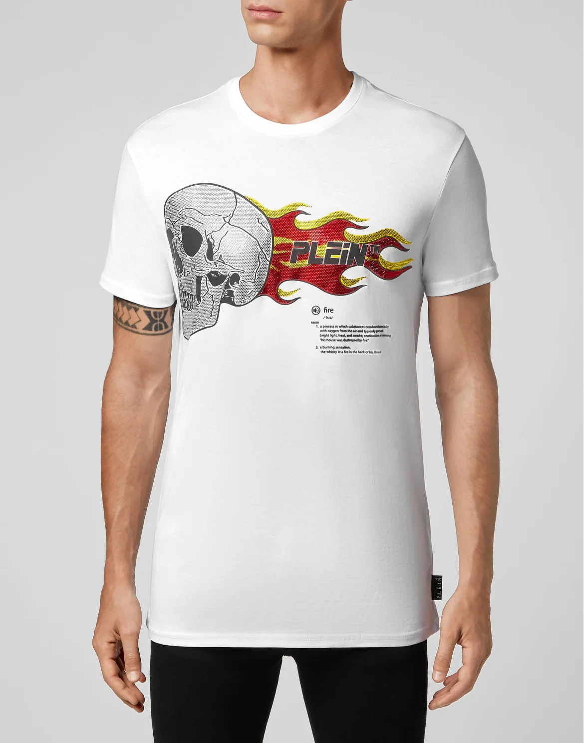 T-shirt Round Neck SS Skull on fire, цвет: Белый