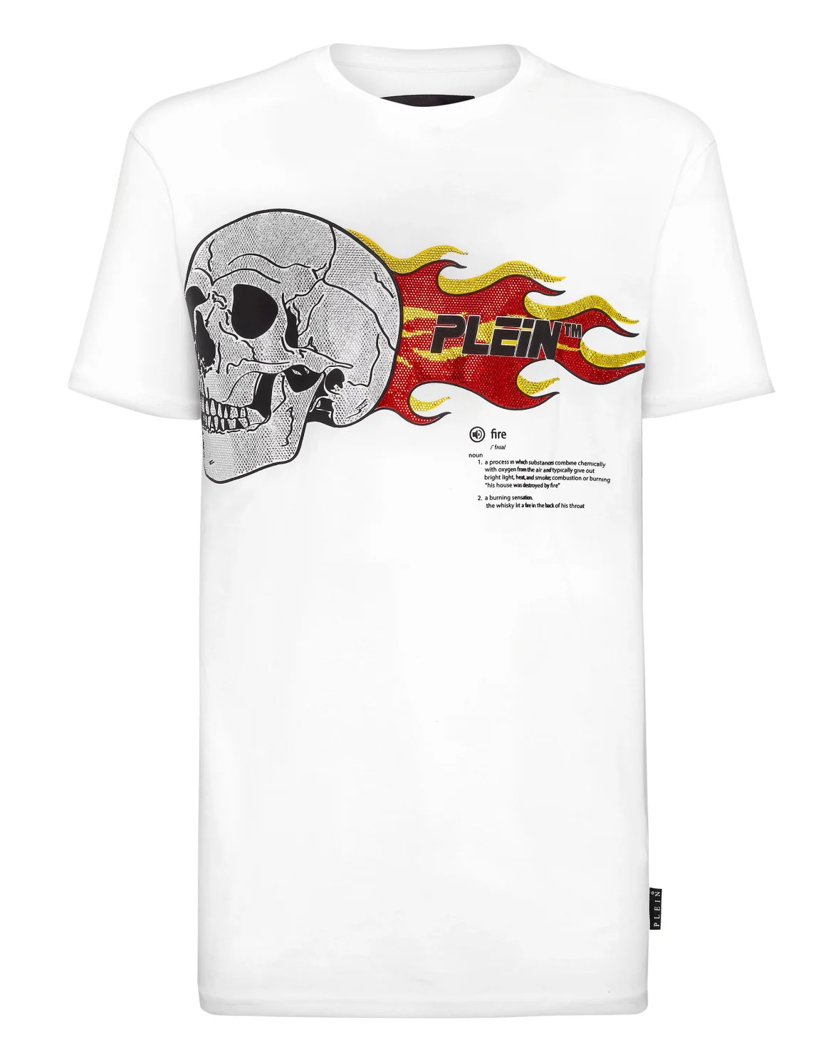 T-shirt Round Neck SS Skull on fire, цвет: Белый