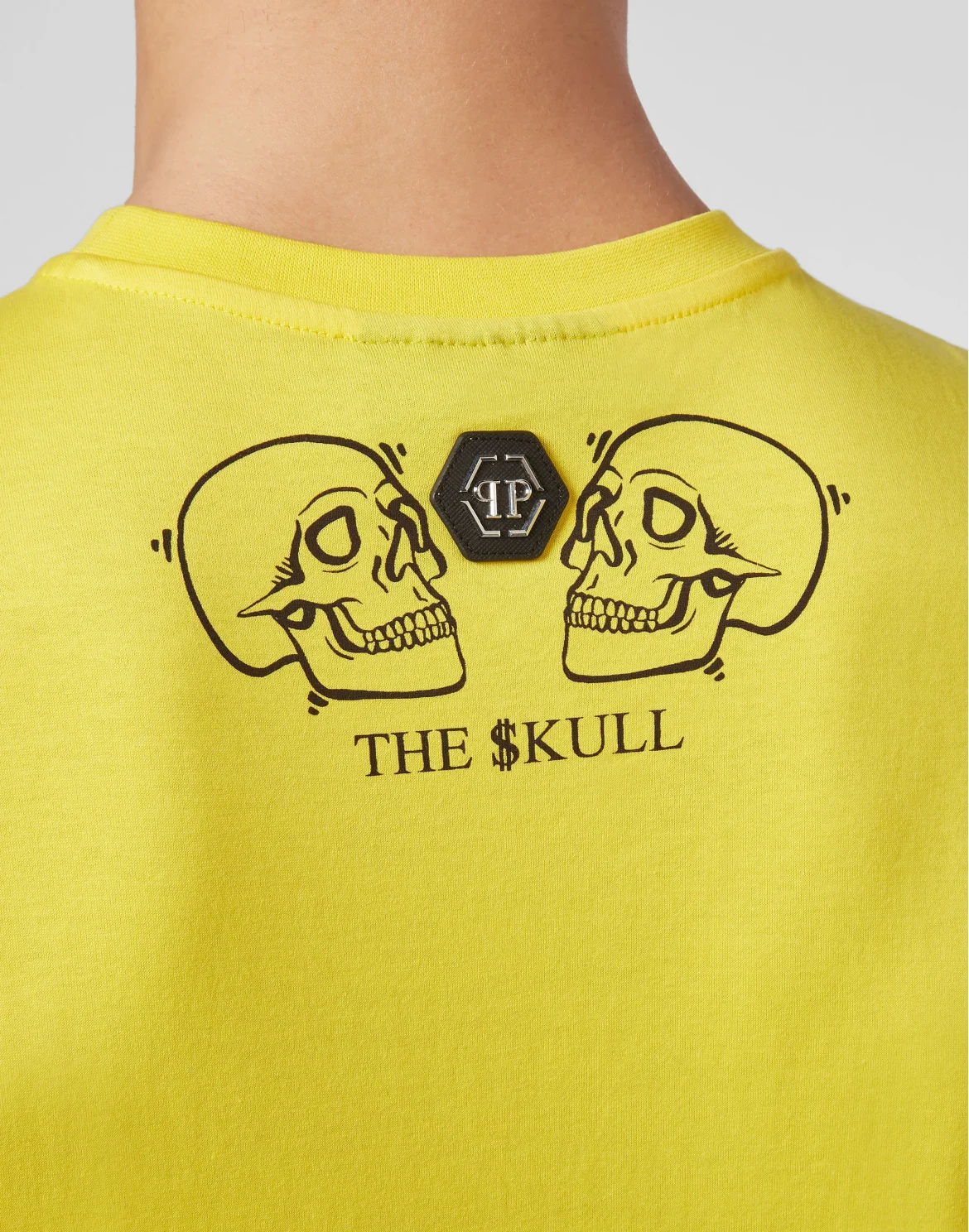 T-shirt Round Neck SS Crystal outline Skull, цвет: Желтый