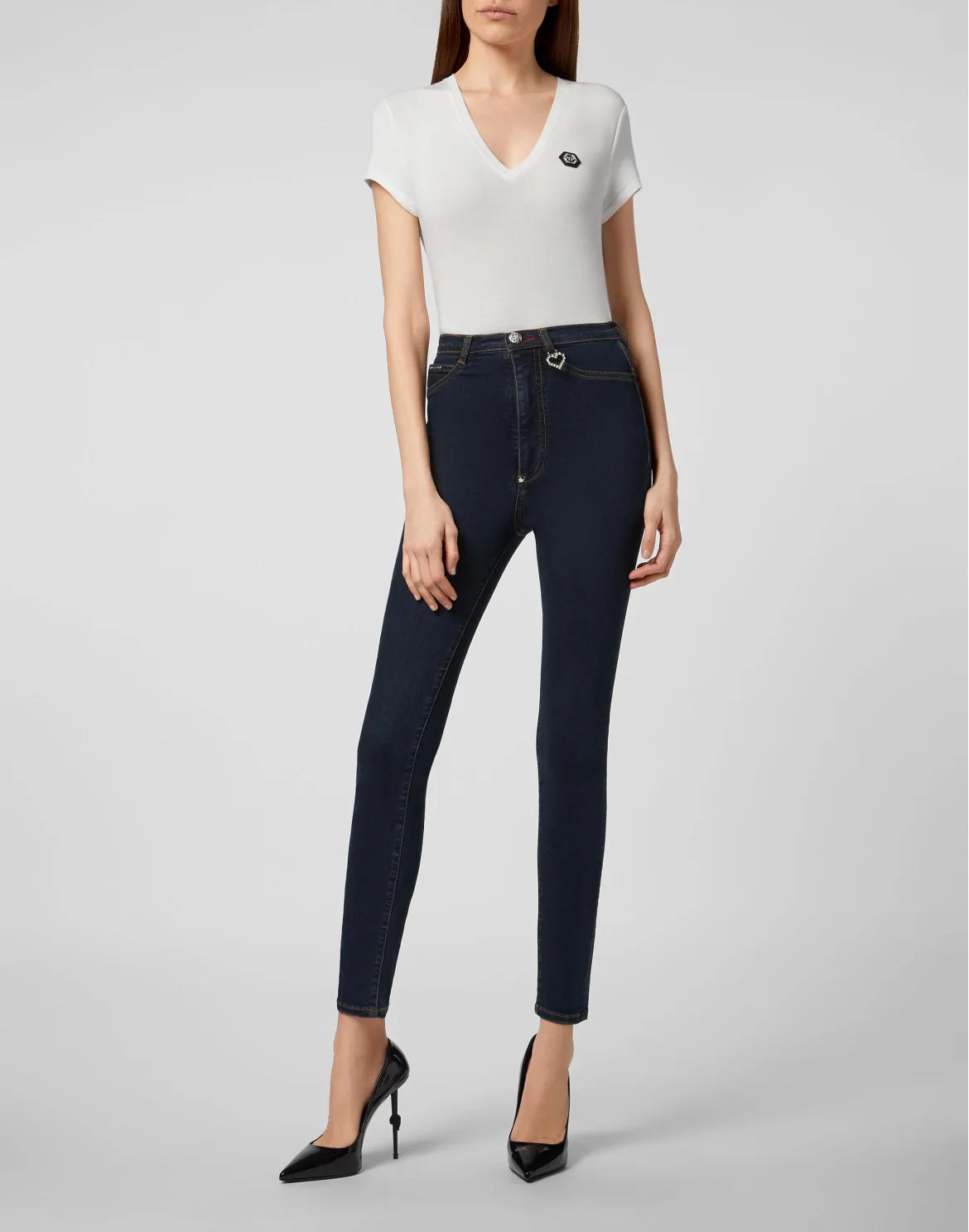 Super High Waist Jegging Philipp Plein TM, цвет: Синий