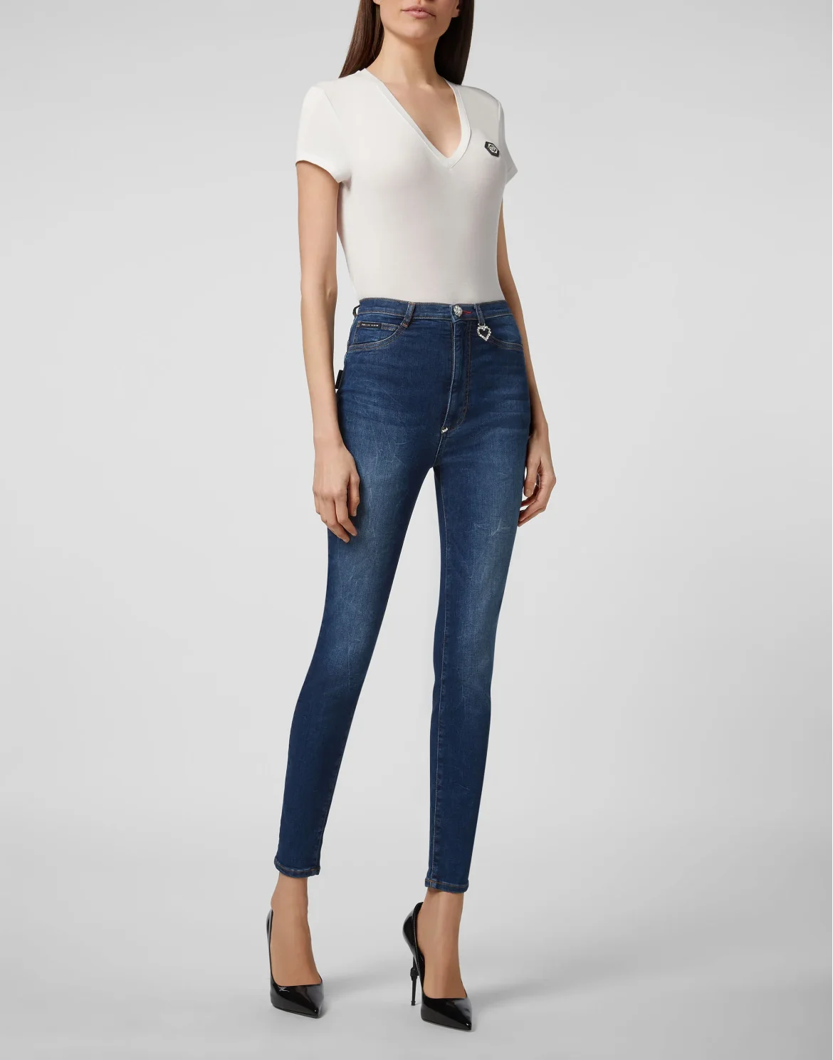 Super High Waist Jegging Philipp Plein TM, цвет: Синий