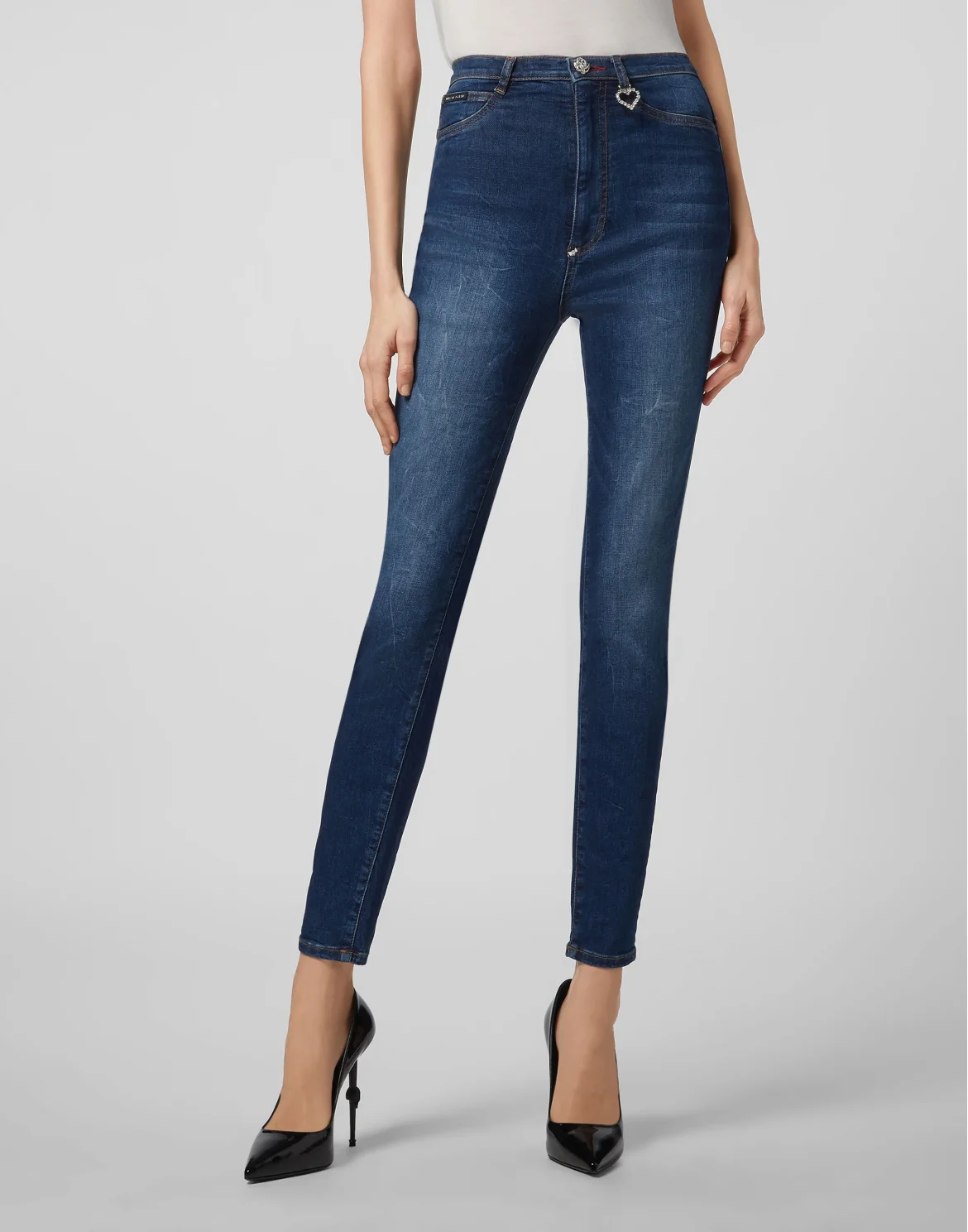 Super High Waist Jegging Philipp Plein TM, цвет: Синий