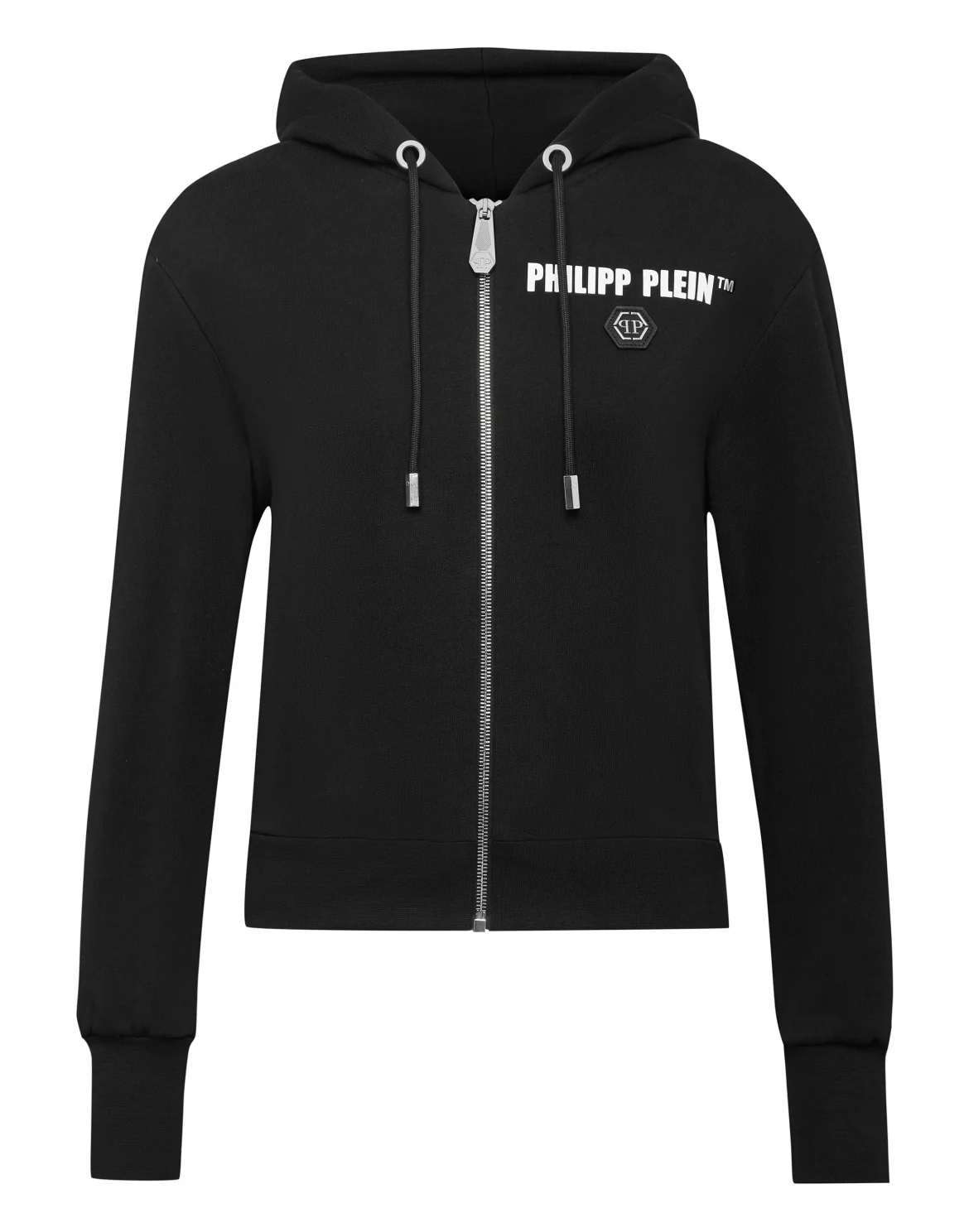 Hoodie Sweatjacket Silver Fringe, цвет: Черный