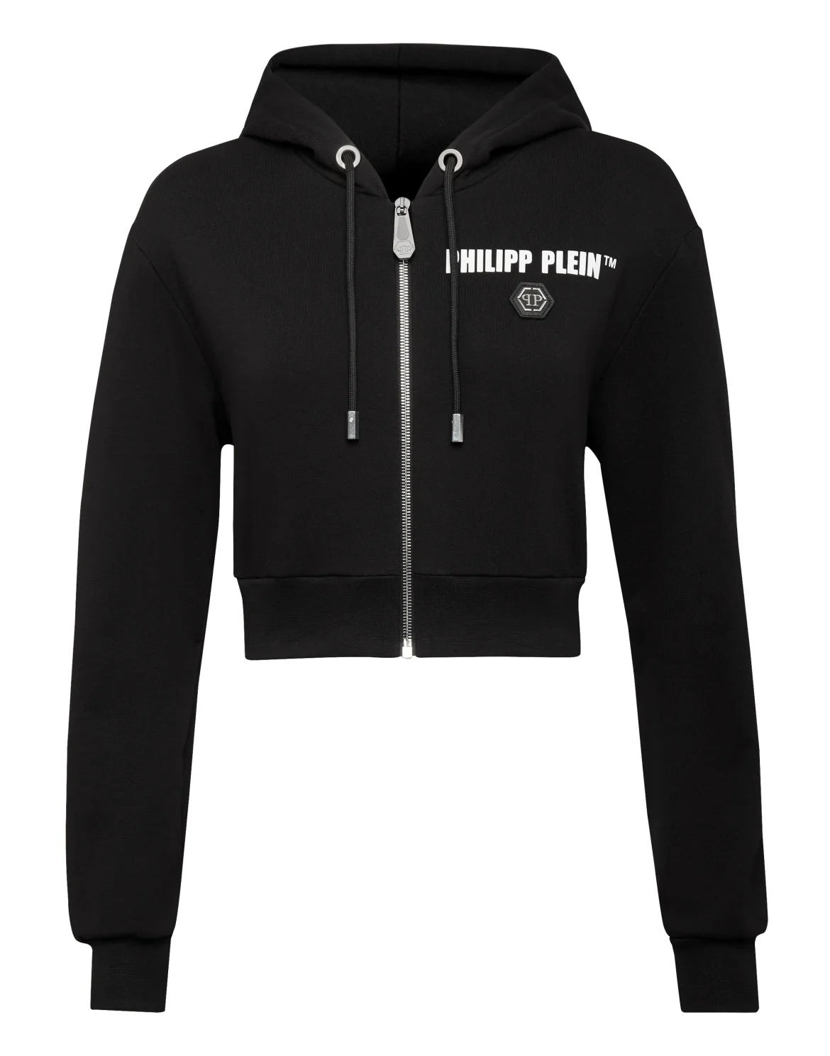Hoodie Sweatjacket Silver Fringe, цвет: Черный