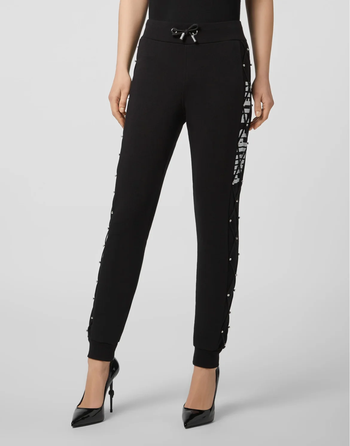 Jogging Trousers Net Crystal Touch Fringe, цвет: Черный