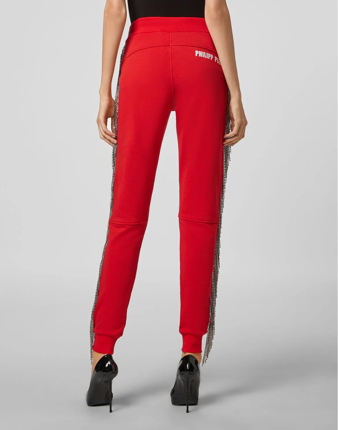 Jogging Trousers Crystal Fringe, цвет: Красный