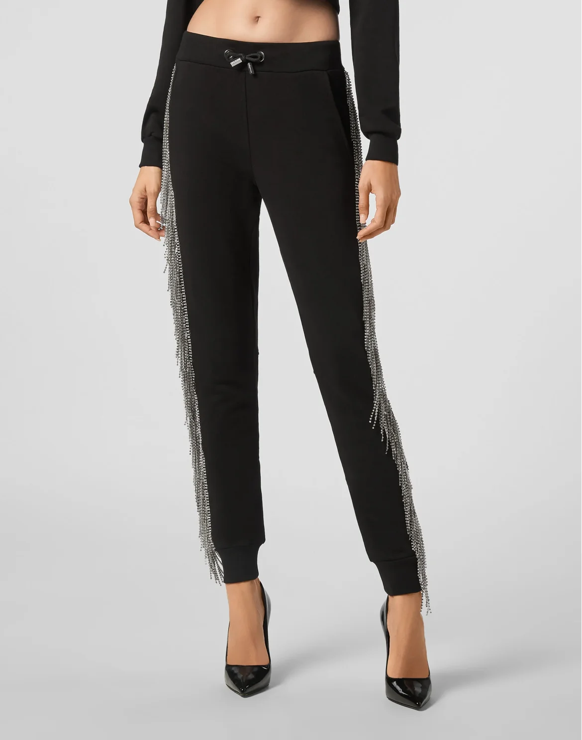 Jogging Trousers Silver Fringe, цвет: Черный