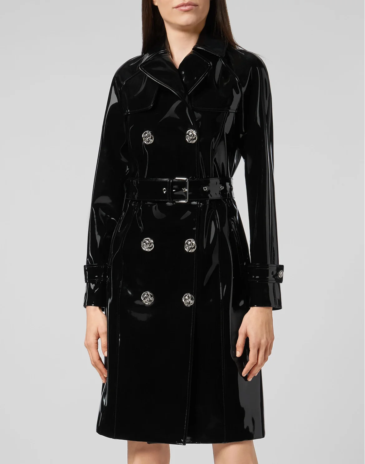 Coat Long Killer  Latex, цвет: Черный
