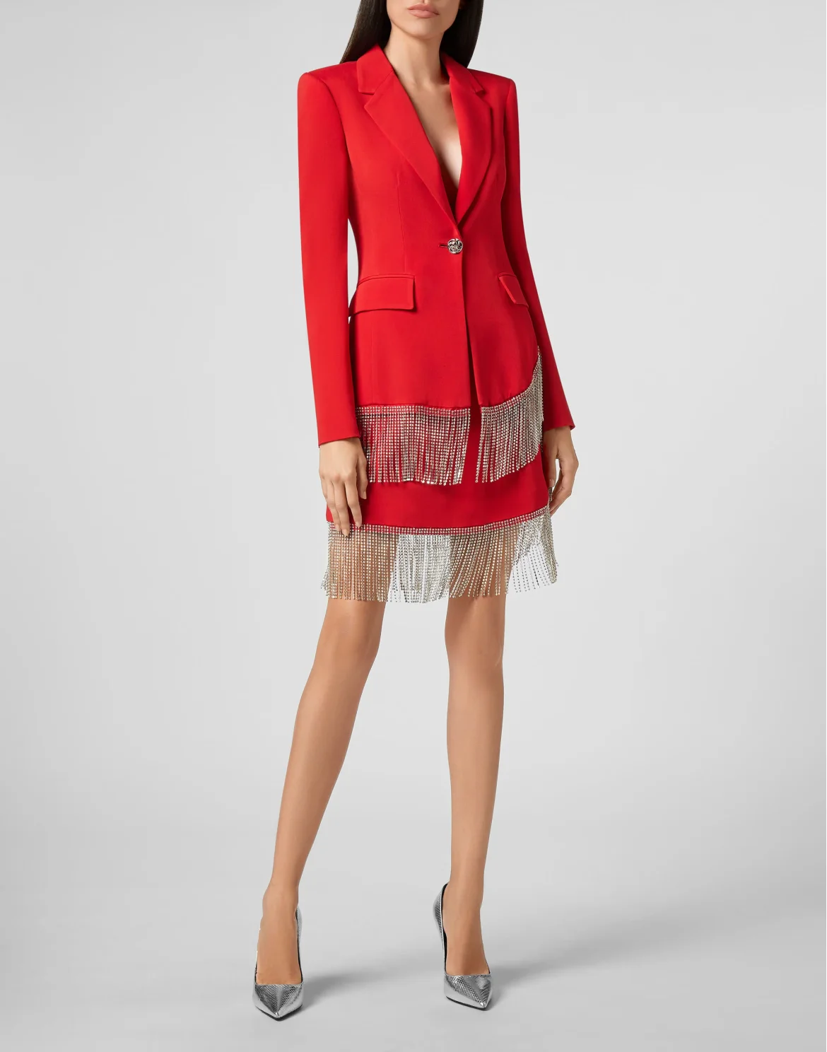 Sophia Full Color Crystal  Blazer Fringe, цвет: Красный