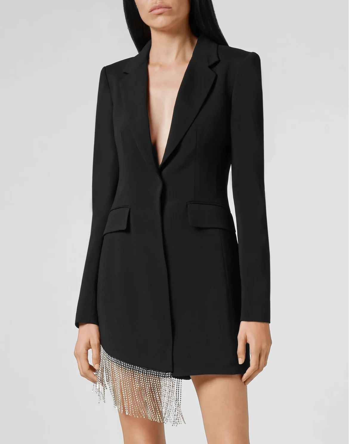 Blazer Dress Fringe, цвет: Черный