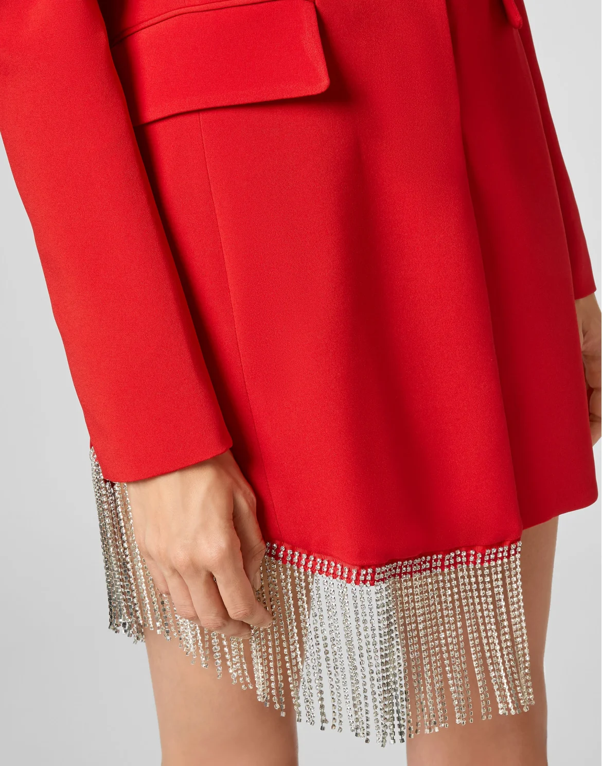Blazer Dress Fringe, цвет: Красный