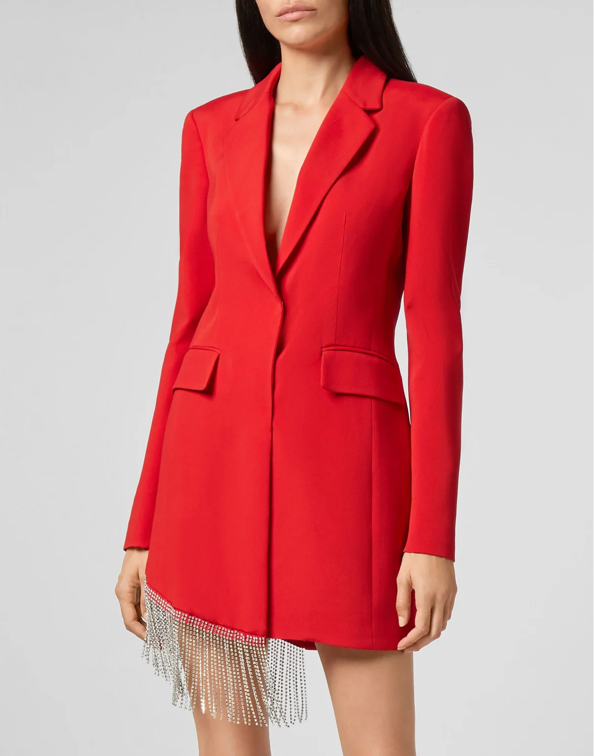Blazer Dress Fringe, цвет: Красный