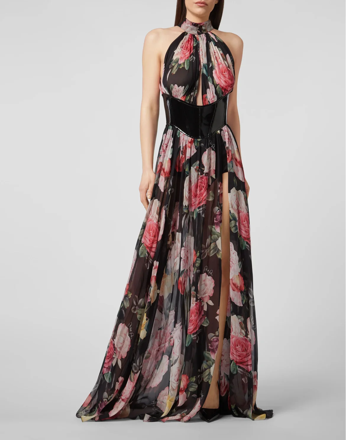 Long Dress Vittoria  Flowers, цвет: Черный