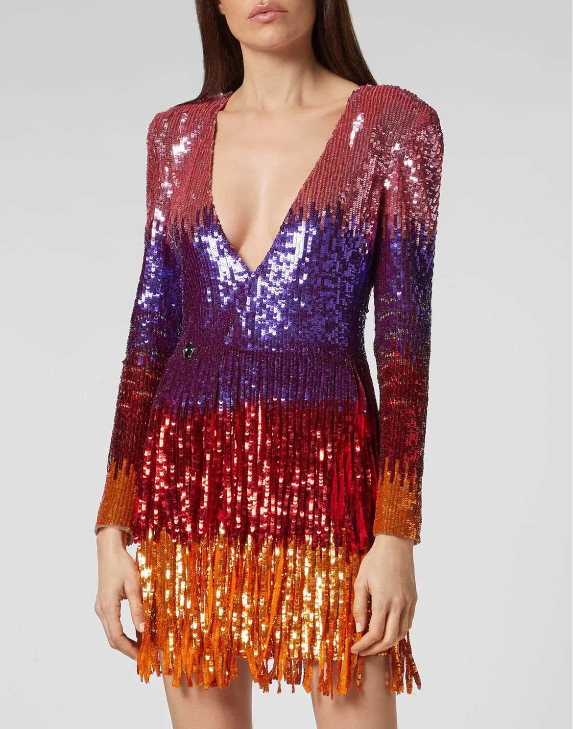 Rea Short Dress Fringe, цвет: Мультиколор