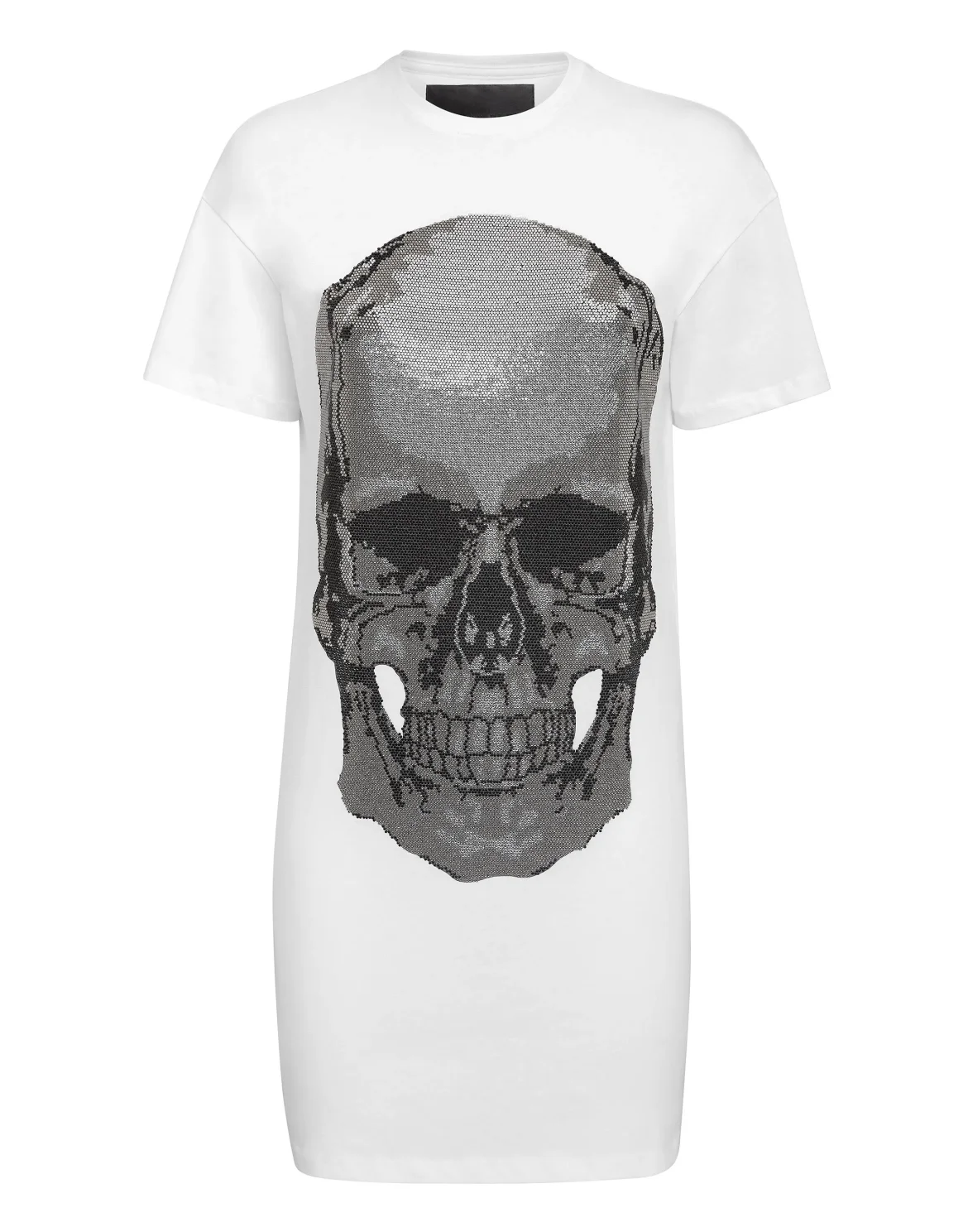 T-Shirt Short Dresses Classic Skull strass, цвет: Белый
