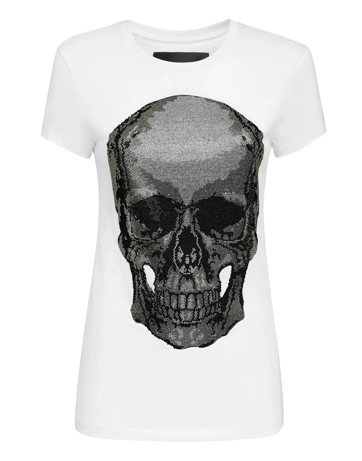 T-shirt Round Neck SS Classic Skull strass, цвет: Белый