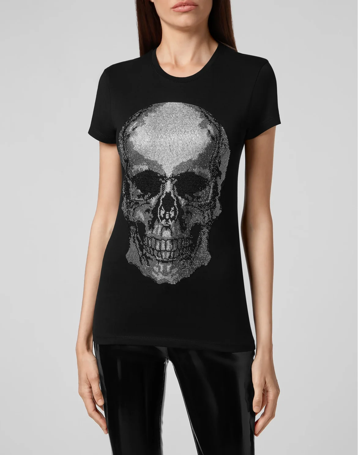 T-shirt Round Neck SS Classic Skull strass, цвет: Черный