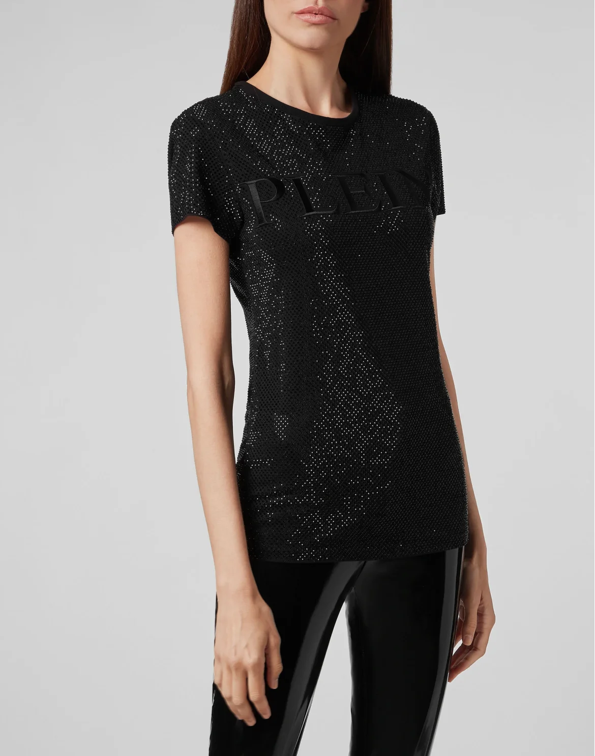 T-shirt Round Neck SS Crystal Plein, цвет: Черный
