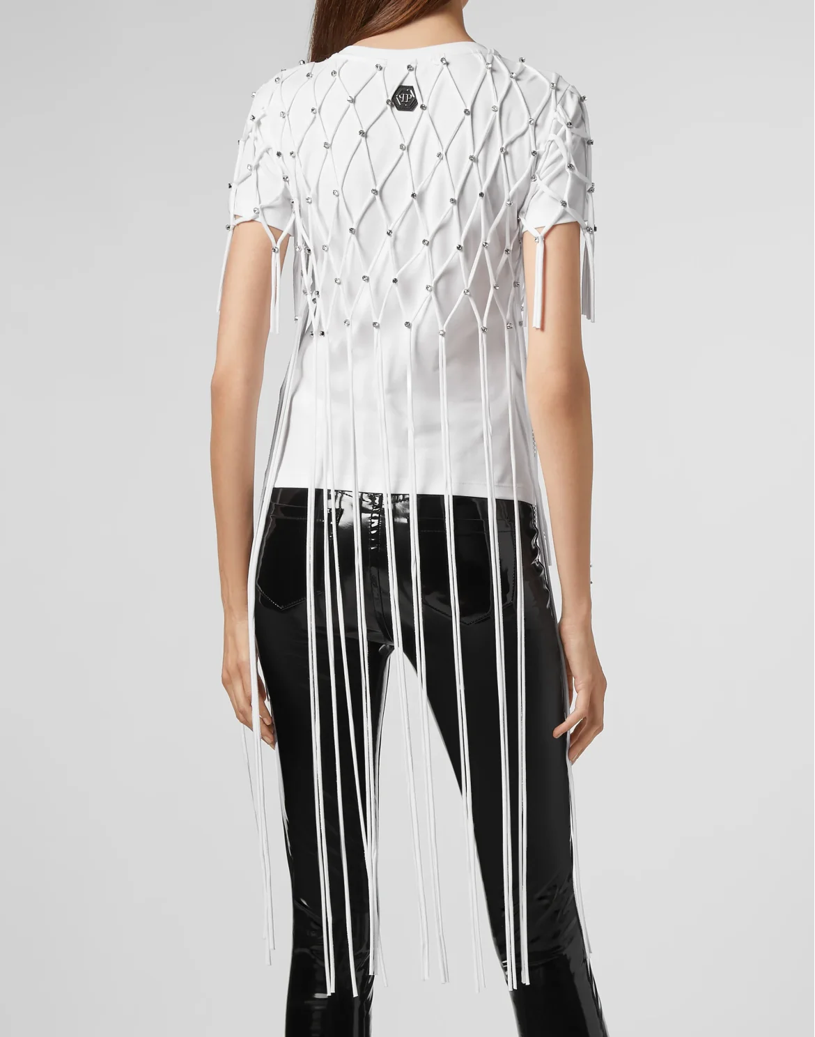 T-shirt Round Neck SS Net Crystal Touch, цвет: Белый