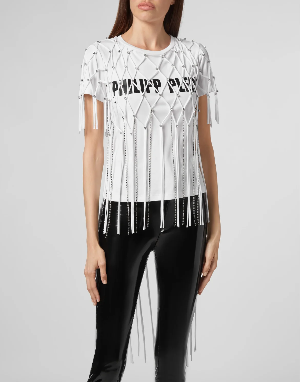 T-shirt Round Neck SS Net Crystal Touch, цвет: Белый