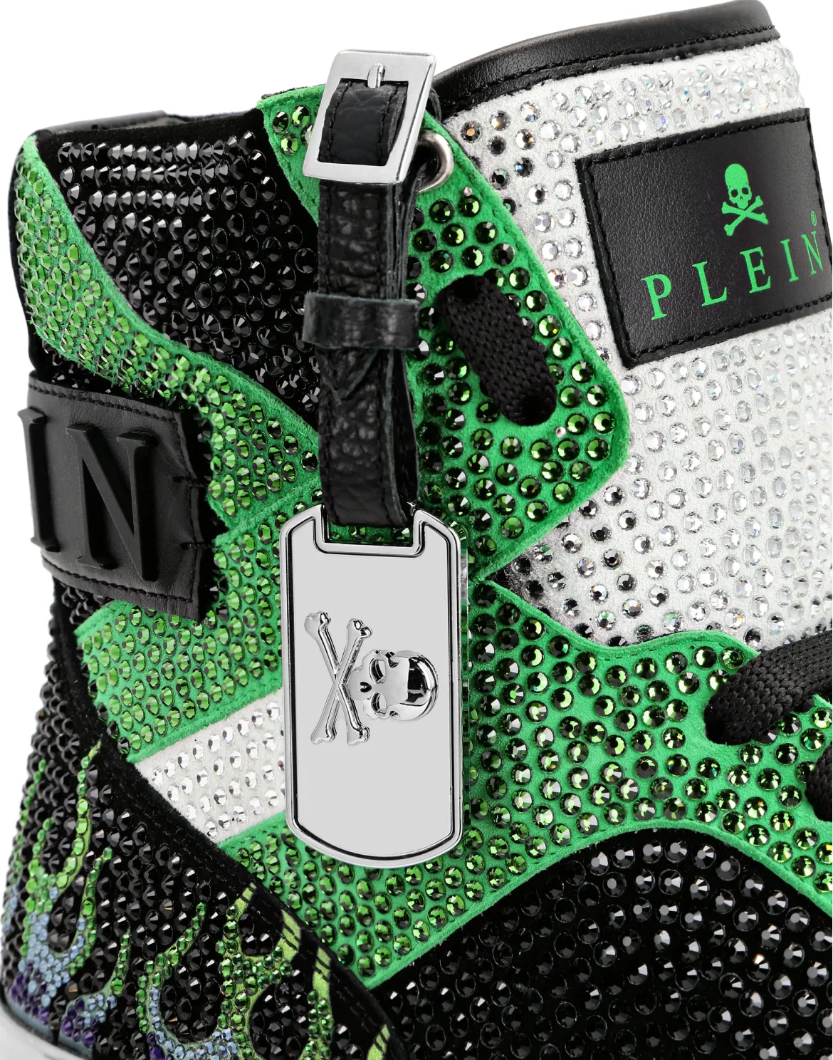 MONEY BEAST Hi-Top crystal  Flame, цвет: Зеленый