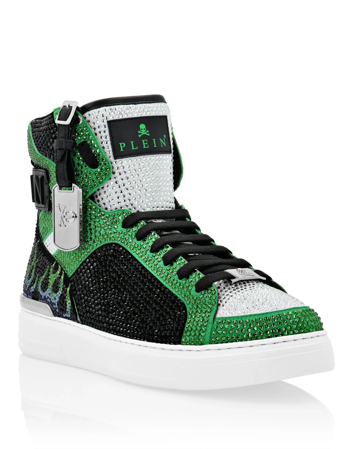 MONEY BEAST Hi-Top crystal  Flame, цвет: Зеленый