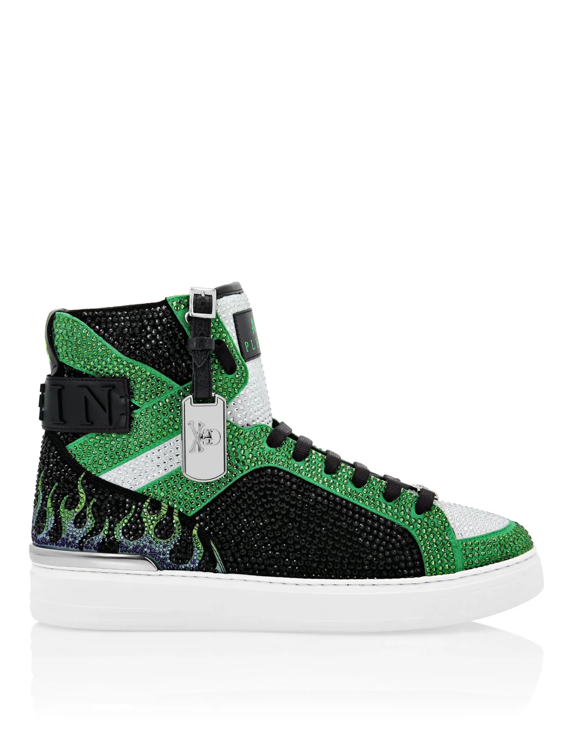 MONEY BEAST Hi-Top crystal  Flame, цвет: Зеленый