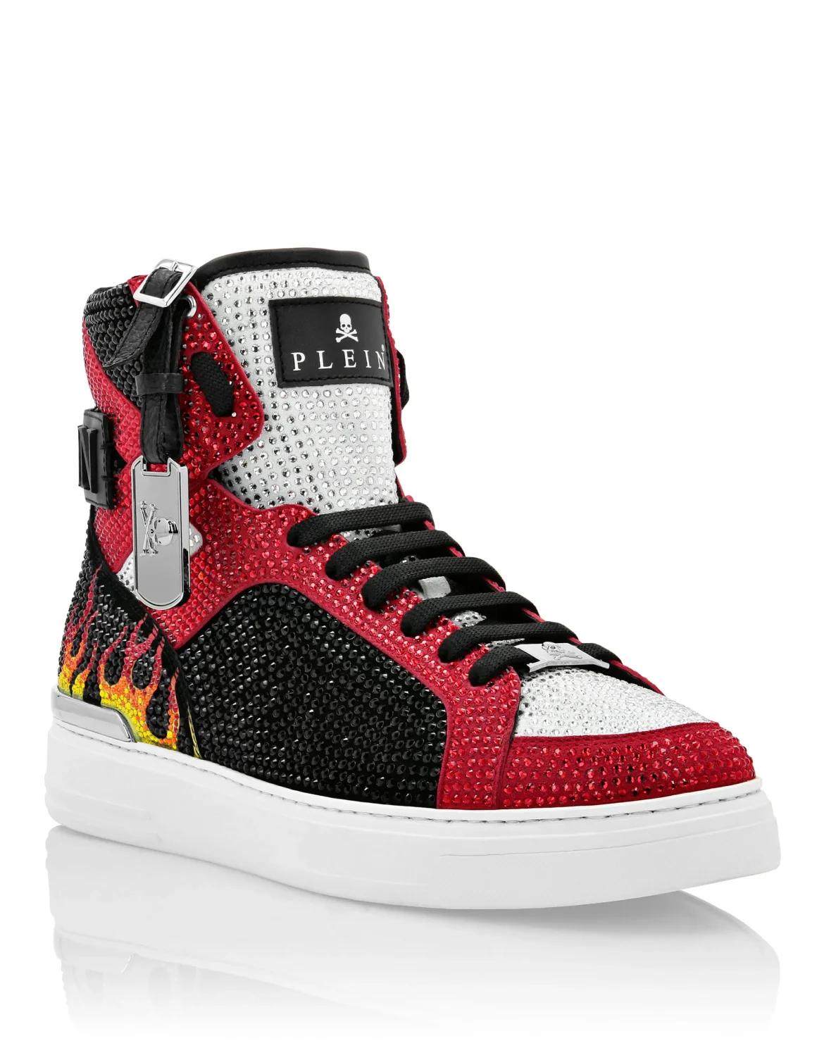 MONEY BEAST Hi-Top crystal  Flame, цвет: Красный
