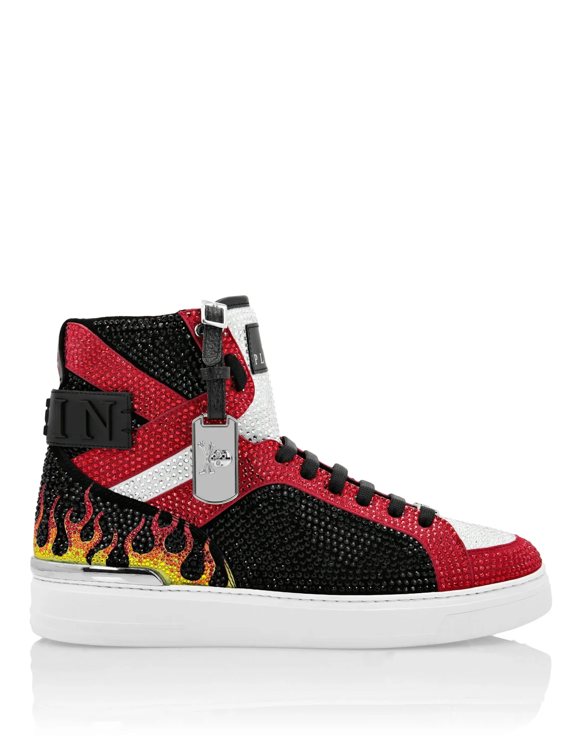MONEY BEAST Hi-Top crystal  Flame, цвет: Красный
