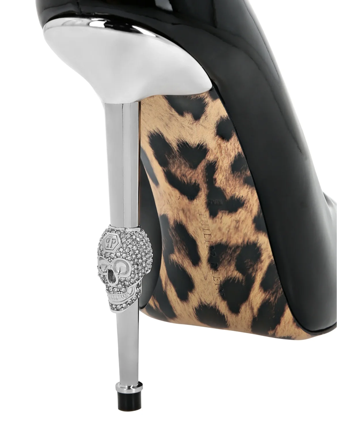 Skull Heel Patent Leather Pumps, цвет: Черный